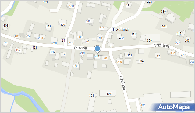 Trzciana, Trzciana, 412, mapa Trzciana