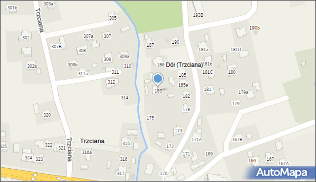 Trzciana, Trzciana, 183, mapa Trzciana