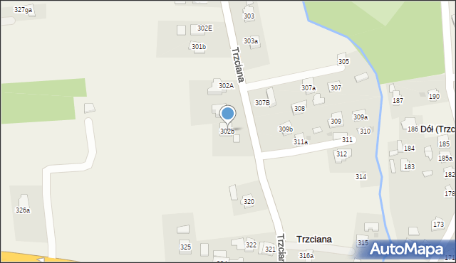 Trzciana, Trzciana, 302b, mapa Trzciana