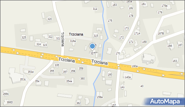 Trzciana, Trzciana, 317, mapa Trzciana