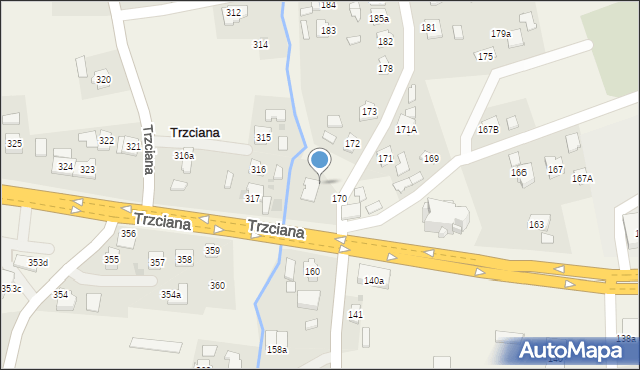 Trzciana, Trzciana, 318a, mapa Trzciana