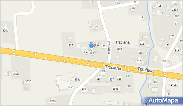 Trzciana, Trzciana, 323, mapa Trzciana