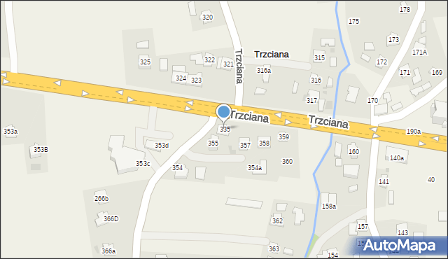Trzciana, Trzciana, 335, mapa Trzciana