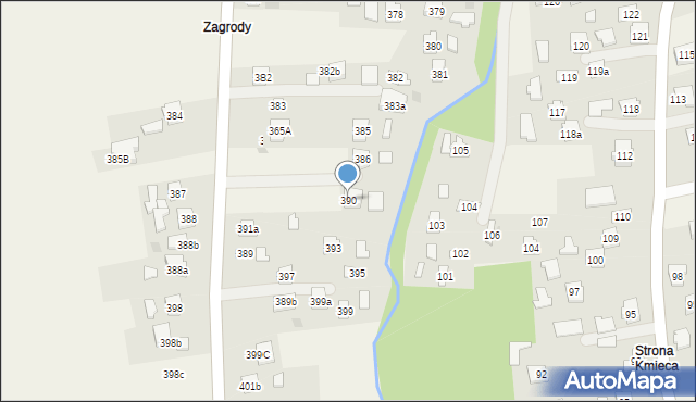 Trzciana, Trzciana, 390, mapa Trzciana