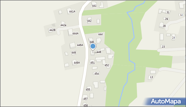 Trzciana, Trzciana, 448a, mapa Trzciana