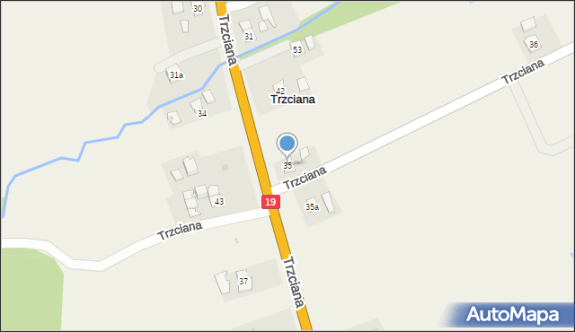 Trzciana, Trzciana, 35, mapa Trzciana