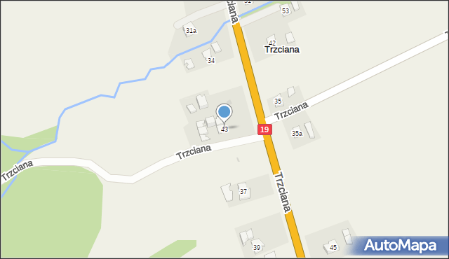 Trzciana, Trzciana, 43, mapa Trzciana