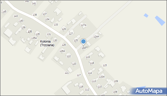 Trzciana, Trzciana, 124, mapa Trzciana