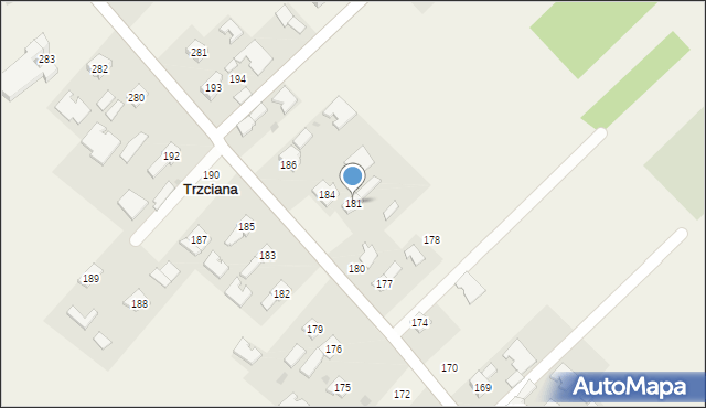 Trzciana, Trzciana, 181, mapa Trzciana