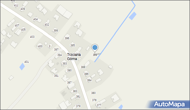 Trzciana, Trzciana, 389, mapa Trzciana