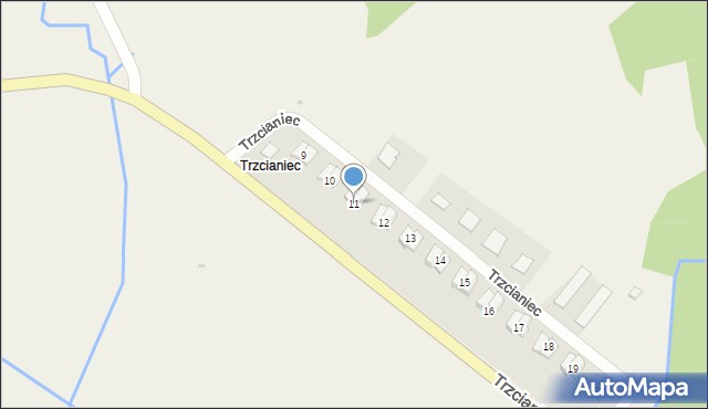 Trzcianiec, Trzcianiec, 11, mapa Trzcianiec