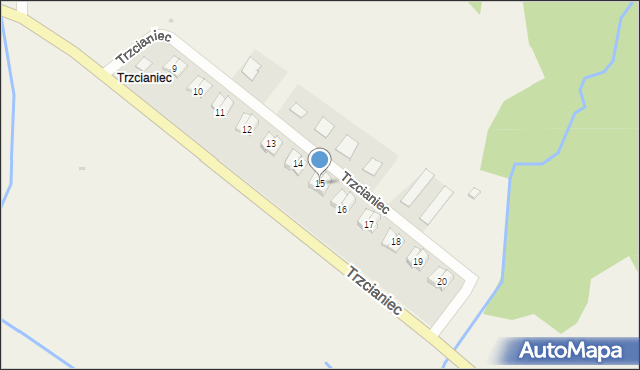 Trzcianiec, Trzcianiec, 15, mapa Trzcianiec