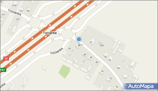 Trzcianka, Trzcianka, 88, mapa Trzcianka