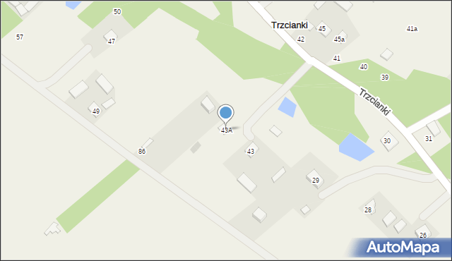 Trzcianki, Trzcianki, 43A, mapa Trzcianki