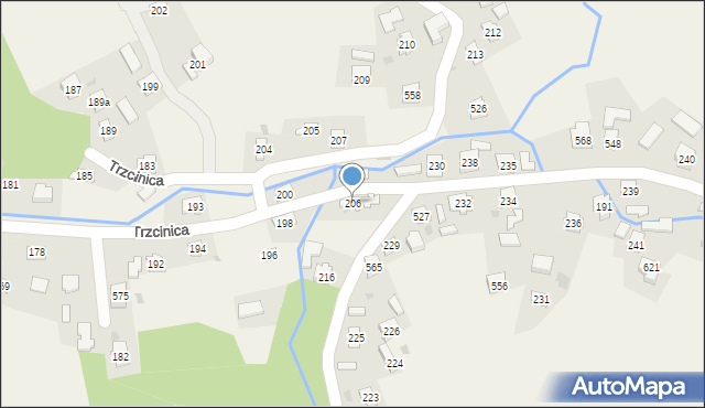 Trzcinica, Trzcinica, 206, mapa Trzcinica