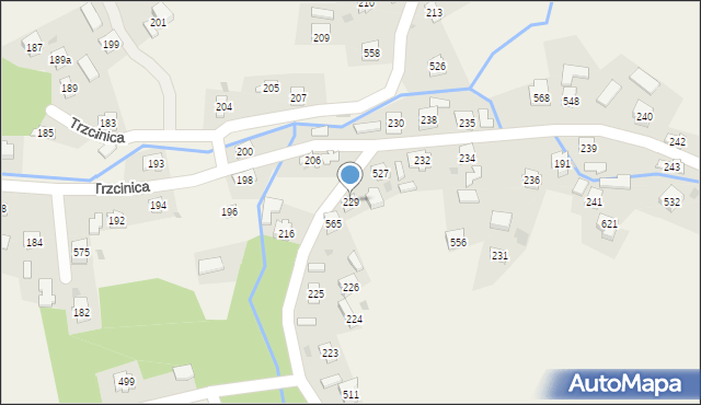 Trzcinica, Trzcinica, 229, mapa Trzcinica