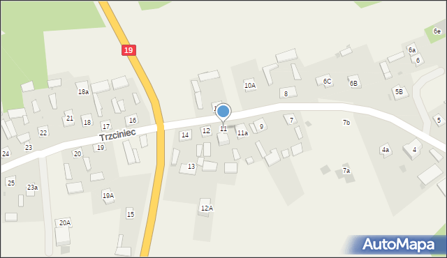 Trzciniec, Trzciniec, 11, mapa Trzciniec