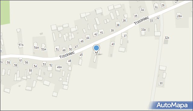 Trzciniec, Trzciniec, 43A, mapa Trzciniec