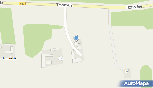 Trzcińskie, Trzcińskie, 11, mapa Trzcińskie