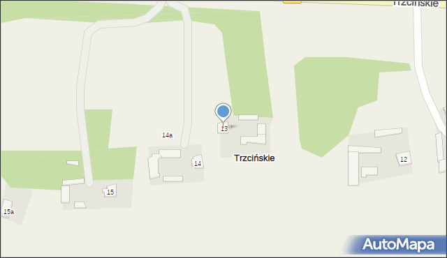 Trzcińskie, Trzcińskie, 13, mapa Trzcińskie