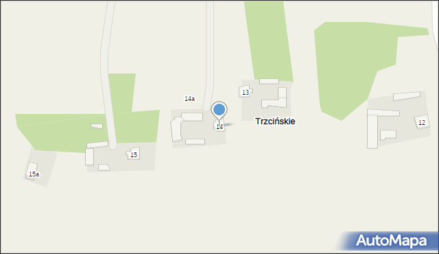 Trzcińskie, Trzcińskie, 14, mapa Trzcińskie