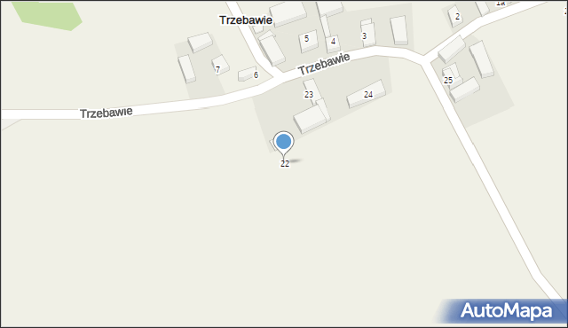 Trzebawie, Trzebawie, 22, mapa Trzebawie