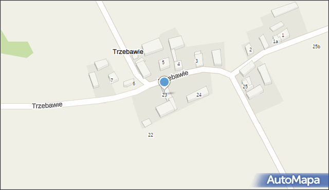 Trzebawie, Trzebawie, 23, mapa Trzebawie