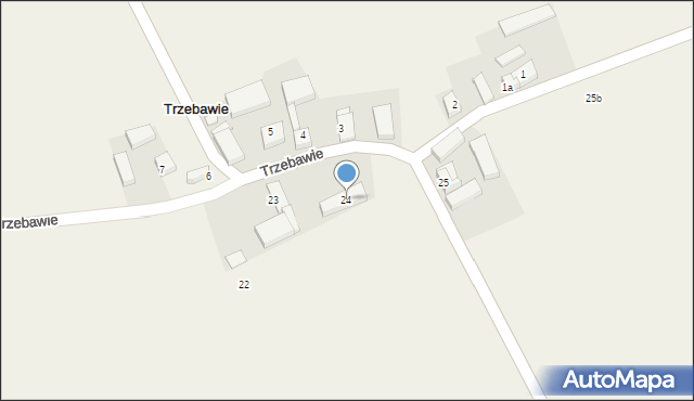 Trzebawie, Trzebawie, 24, mapa Trzebawie