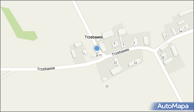 Trzebawie, Trzebawie, 6, mapa Trzebawie