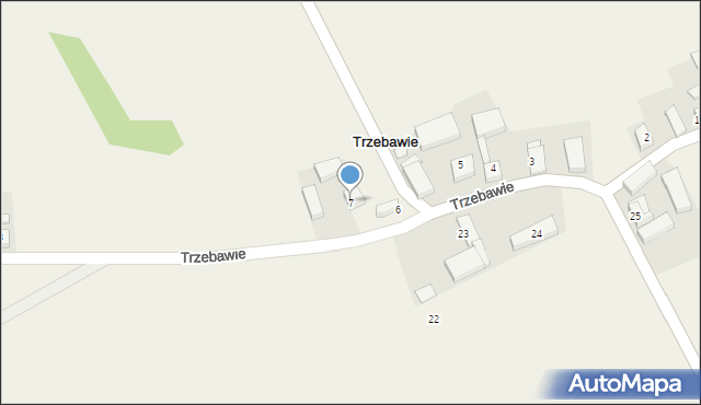 Trzebawie, Trzebawie, 7, mapa Trzebawie