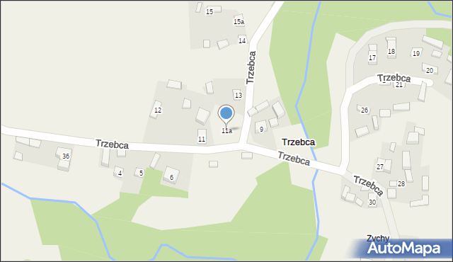 Trzebca, Trzebca, 11a, mapa Trzebca