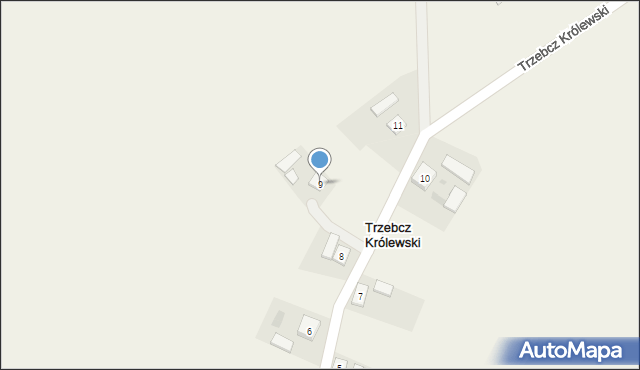 Trzebcz Królewski, Trzebcz Królewski, 9, mapa Trzebcz Królewski