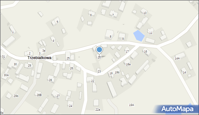 Trzebiatkowa, Trzebiatkowa, 20, mapa Trzebiatkowa