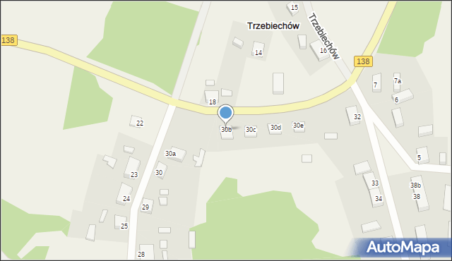 Trzebiechów, Trzebiechów, 30b, mapa Trzebiechów