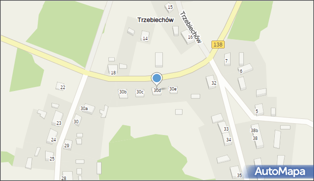 Trzebiechów, Trzebiechów, 30d, mapa Trzebiechów