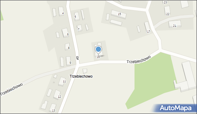 Trzebiechowo, Trzebiechowo, 10, mapa Trzebiechowo