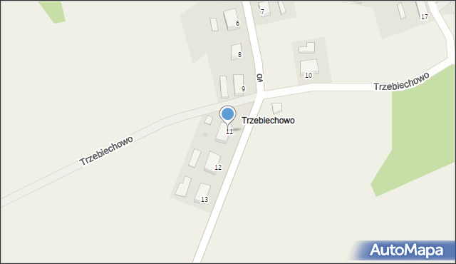 Trzebiechowo, Trzebiechowo, 11/1, mapa Trzebiechowo