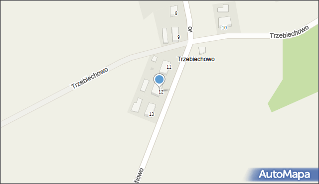 Trzebiechowo, Trzebiechowo, 12/2, mapa Trzebiechowo