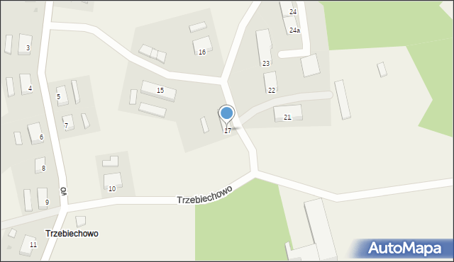 Trzebiechowo, Trzebiechowo, 17, mapa Trzebiechowo