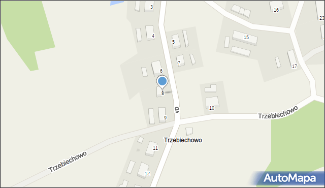 Trzebiechowo, Trzebiechowo, 8, mapa Trzebiechowo