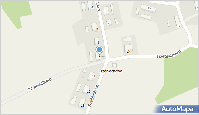 Trzebiechowo, Trzebiechowo, 9, mapa Trzebiechowo