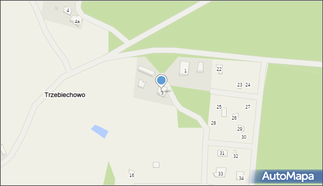 Trzebiechowo, Trzebiechowo, 3, mapa Trzebiechowo