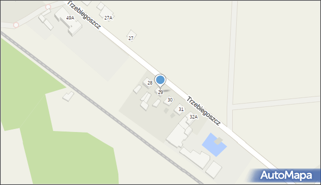 Trzebiegoszcz, Trzebiegoszcz, 29, mapa Trzebiegoszcz