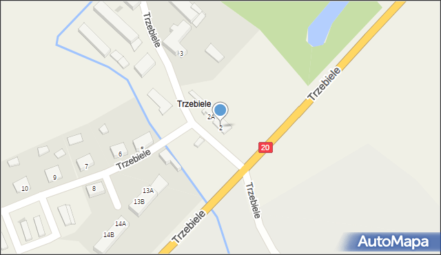 Trzebiele, Trzebiele, 2, mapa Trzebiele