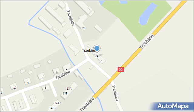 Trzebiele, Trzebiele, 2A, mapa Trzebiele