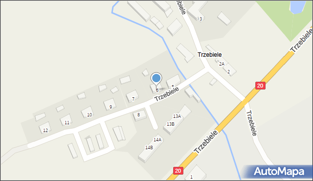 Trzebiele, Trzebiele, 6, mapa Trzebiele