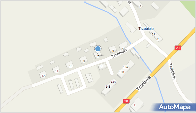 Trzebiele, Trzebiele, 7, mapa Trzebiele