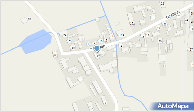 Trzebień, Trzebień, 11, mapa Trzebień