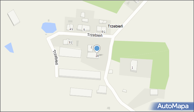 Trzebień, Trzebień, 1A, mapa Trzebień