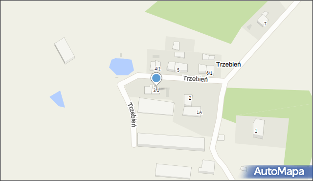 Trzebień, Trzebień, 3/1, mapa Trzebień